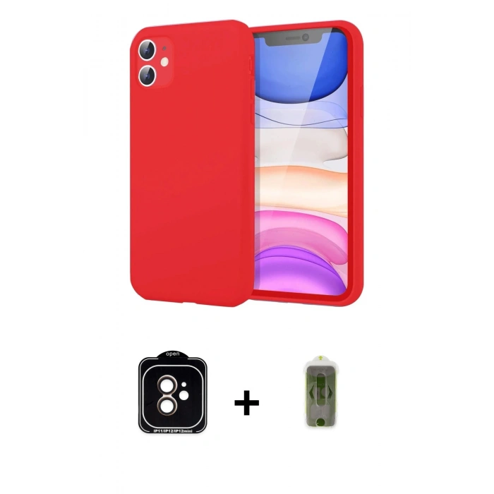 MARSİLYAN™- iPhone 11 Kılıf Kozmos Yansıma Özel Seri - Siyah Joko Magic 5D Hayalet Cam + Turuncu PVD Metal Kamera Lens