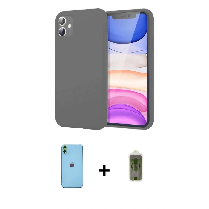 MARSİLYAN™- iPhone 11 Kılıf Kozmos Yansıma Özel Seri - Siyah Joko Magic 5D Hayalet Cam + Neon Fosforlu Kamera Lens - YL