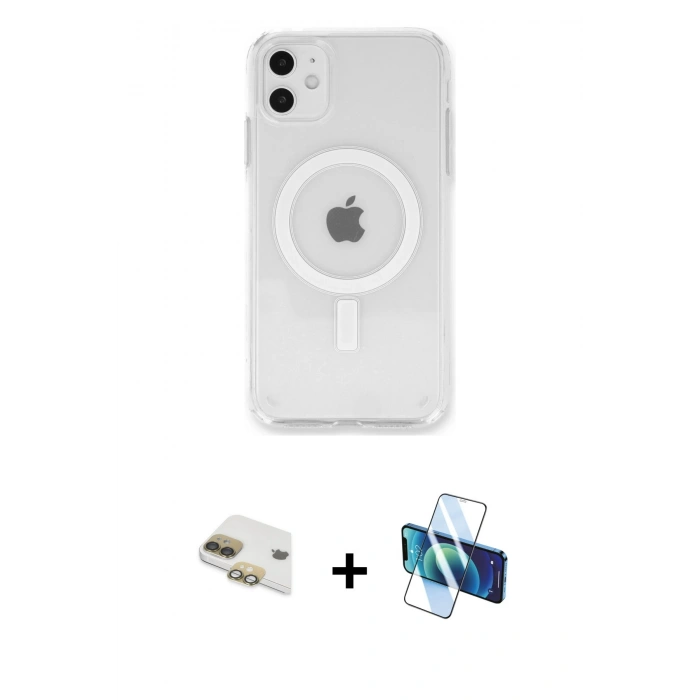 MARSİLYAN™- iPhone 11 Kılıf Kutup Klasik Serisi - Siyah 3D Antistatik Seramik Nano Ekran Koruyucu + Pers Alüminyum Kamera Lens - GD