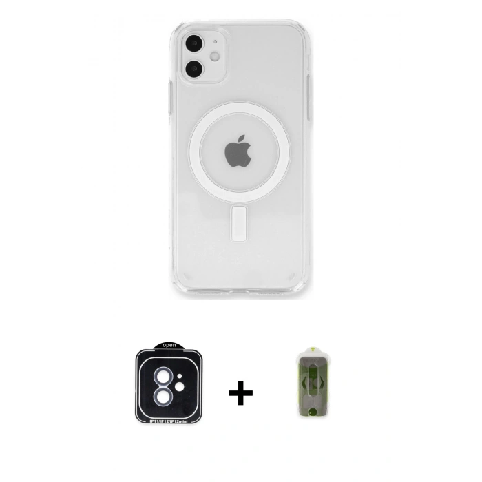 MARSİLYAN™- iPhone 11 Kılıf Kutup Klasik Serisi - Siyah Joko Magic 5D Hayalet Cam + PVD Metal Kamera Lens - MI