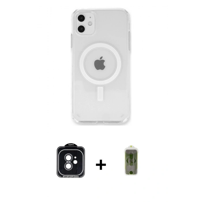 MARSİLYAN™- iPhone 11 Kılıf Kutup Klasik Serisi - Siyah Joko Magic 5D Hayalet Cam + PVD Metal Kamera Lens - SH