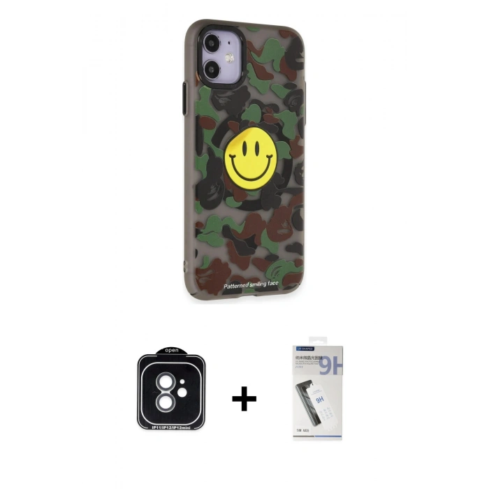MARSİLYAN™- iPhone 11 Kılıf Nova Doku Koleksiyonu - Şeffaf Uv Polymer Nano Ekran Koruyucu + PVD Metal Kamera Lens - YL