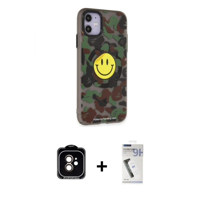 MARSİLYAN™- iPhone 11 Kılıf Nova Doku Koleksiyonu - Şeffaf Uv Polymer Nano Ekran Koruyucu + PVD Metal Kamera Lens - TU