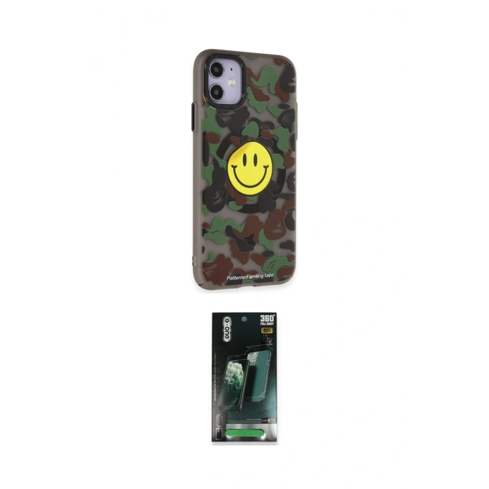 MARSİLYAN™- iPhone 11 Kılıf Nova Doku Koleksiyonu - Siyah 360 Mat Full Body Arka Koruyucu