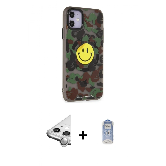 MARSİLYAN™- iPhone 11 Kılıf Nova Doku Koleksiyonu - Siyah Joko Magic 5D Cam + Raze Metal Kamera Lens - GS