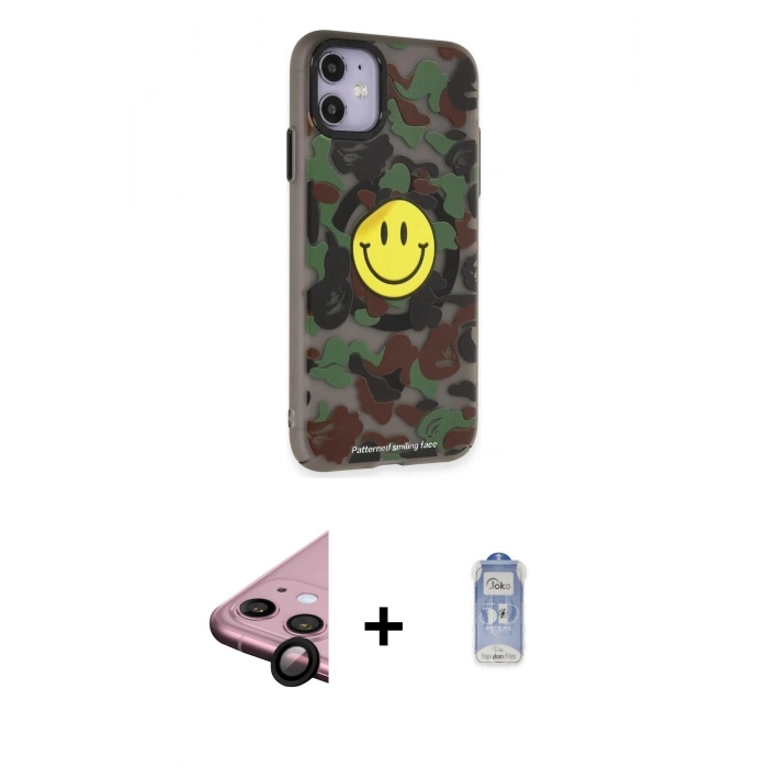 MARSİLYAN™- iPhone 11 Kılıf Nova Doku Koleksiyonu - Siyah Joko Magic 5D Cam + Raze Metal Kamera Lens - SH