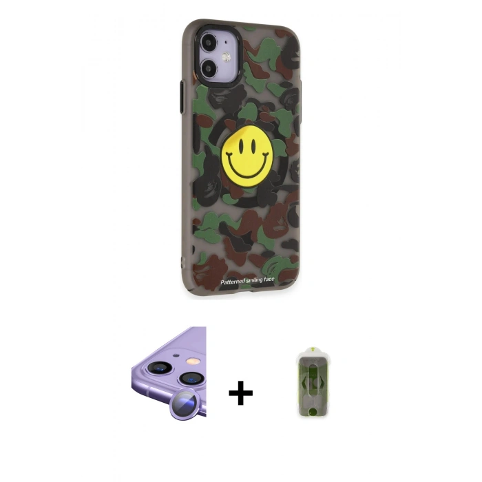 MARSİLYAN™- iPhone 11 Kılıf Nova Doku Koleksiyonu - Siyah Joko Magic 5D Hayalet Cam + Mor Raze Metal Kamera Lens