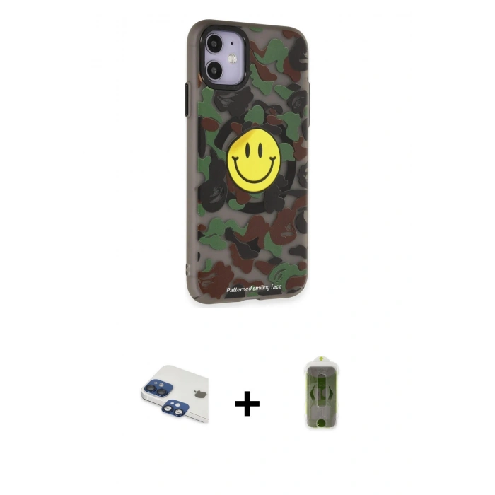 MARSİLYAN™- iPhone 11 Kılıf Nova Doku Koleksiyonu - Siyah Joko Magic 5D Hayalet Cam + Pers Alüminyum Kamera Lens - LT