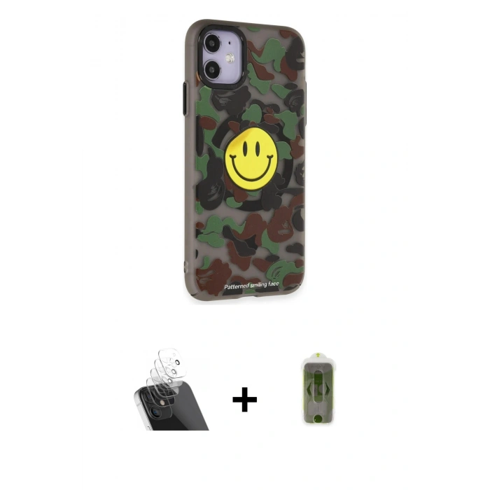 MARSİLYAN™- iPhone 11 Kılıf Nova Doku Koleksiyonu - Siyah Joko Magic 5D Hayalet Cam + Kamera Lens Koruma Cam - SF