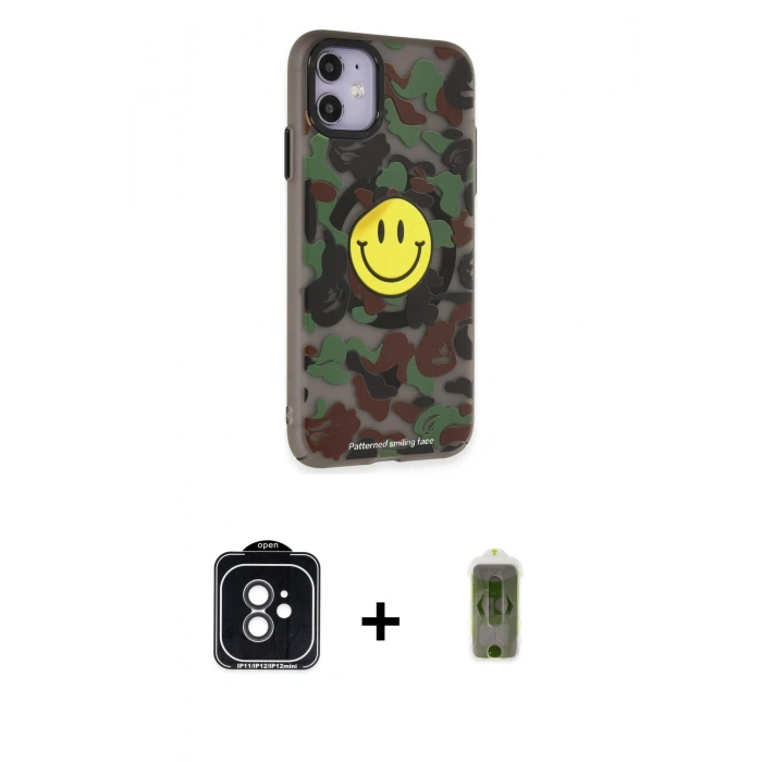 MARSİLYAN™- iPhone 11 Kılıf Nova Doku Koleksiyonu - Siyah Joko Magic 5D Hayalet Cam + PVD Metal Kamera Lens - SH