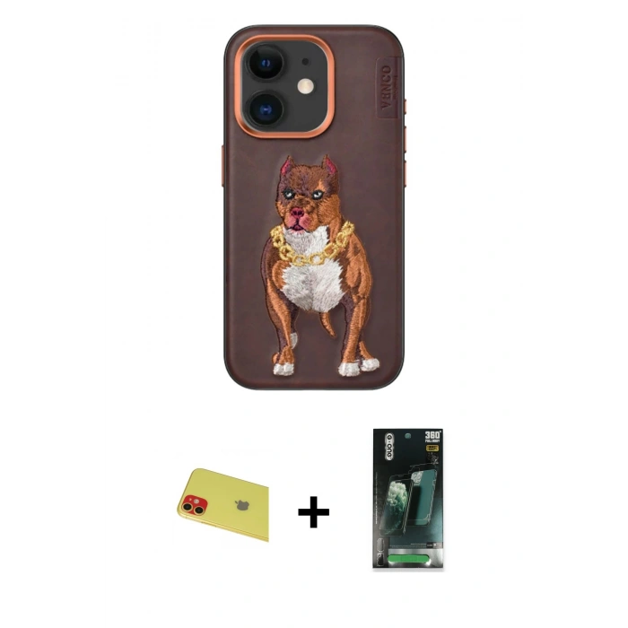 MARSİLYAN™- iPhone 11 Kılıf Nova Form Koleksiyonu - Şeffaf 360 Full Body Arka Koruyucu + Rainbow Kamera Lens Koruma Cam - KI