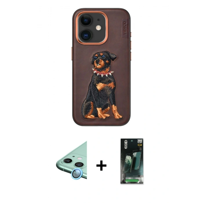 MARSİLYAN™- iPhone 11 Kılıf Nova Form Koleksiyonu - Şeffaf 360 Full Body Arka Koruyucu + Raze Metal Kamera Lens - MI