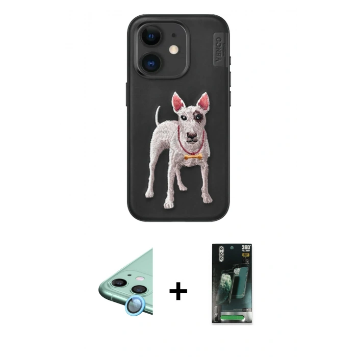 MARSİLYAN™- iPhone 11 Kılıf Nova Form Koleksiyonu - Şeffaf 360 Full Body Arka Koruyucu + Raze Metal Kamera Lens - MI