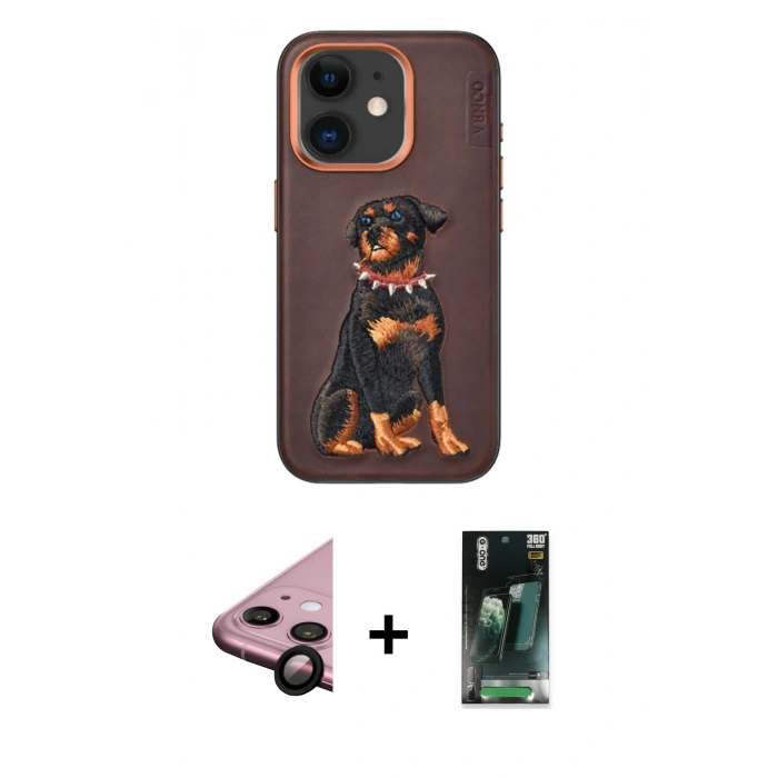 MARSİLYAN™- iPhone 11 Kılıf Nova Form Koleksiyonu - Şeffaf 360 Full Body Arka Koruyucu + Raze Metal Kamera Lens - SH