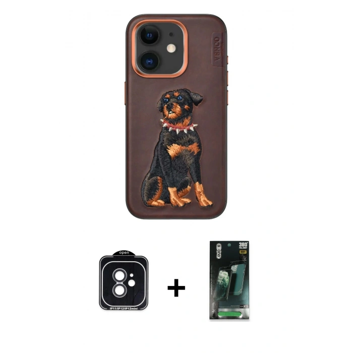 MARSİLYAN™- iPhone 11 Kılıf Nova Form Koleksiyonu - Şeffaf 360 Full Body Arka Koruyucu + PVD Metal Kamera Lens - SH