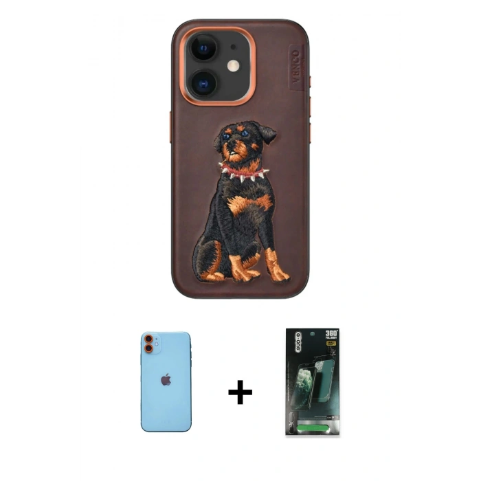 MARSİLYAN™- iPhone 11 Kılıf Nova Form Koleksiyonu - Şeffaf 360 Full Body Arka Koruyucu + Neon Fosforlu Kamera Lens - TU