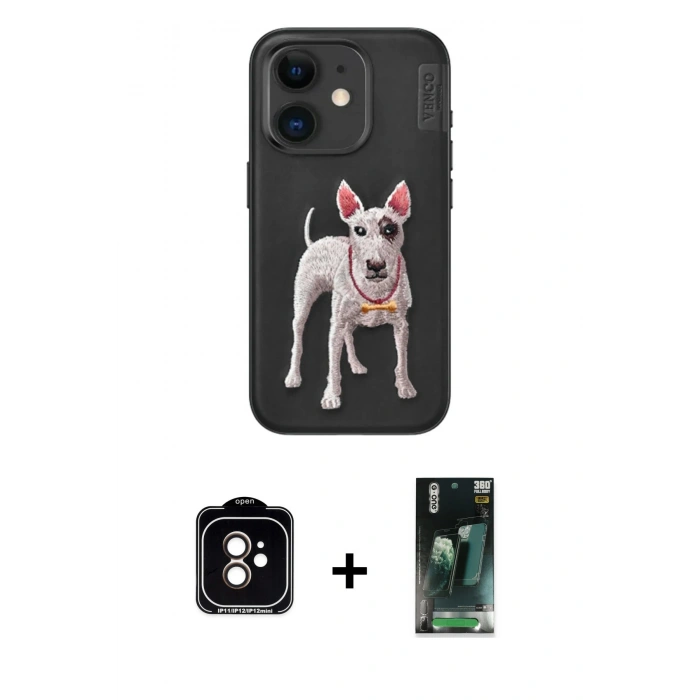 MARSİLYAN™- iPhone 11 Kılıf Nova Form Koleksiyonu - Şeffaf 360 Full Body Arka Koruyucu + PVD Metal Kamera Lens - TU