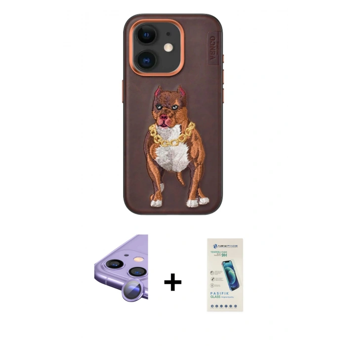 MARSİLYAN™- iPhone 11 Kılıf Nova Form Koleksiyonu - Şeffaf Pasifik Cam Ekran Koruyucu + Raze Metal Kamera Lens - MR