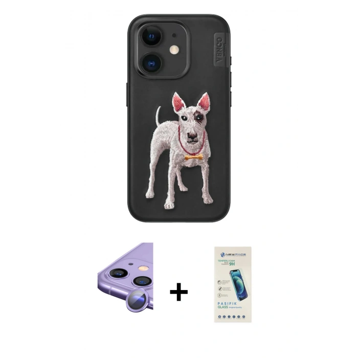MARSİLYAN™- iPhone 11 Kılıf Nova Form Koleksiyonu - Şeffaf Pasifik Cam Ekran Koruyucu + Raze Metal Kamera Lens - MR
