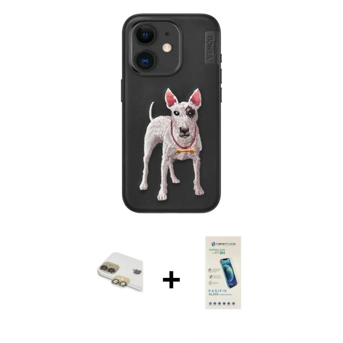 MARSİLYAN™- iPhone 11 Kılıf Nova Form Koleksiyonu - Şeffaf Pasifik Cam Ekran Koruyucu + Pers Alüminyum Kamera Lens - GD