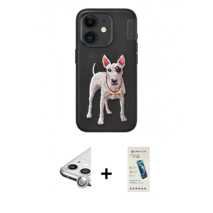 MARSİLYAN™- iPhone 11 Kılıf Nova Form Koleksiyonu - Şeffaf Pasifik Cam Ekran Koruyucu + Raze Metal Kamera Lens - GS