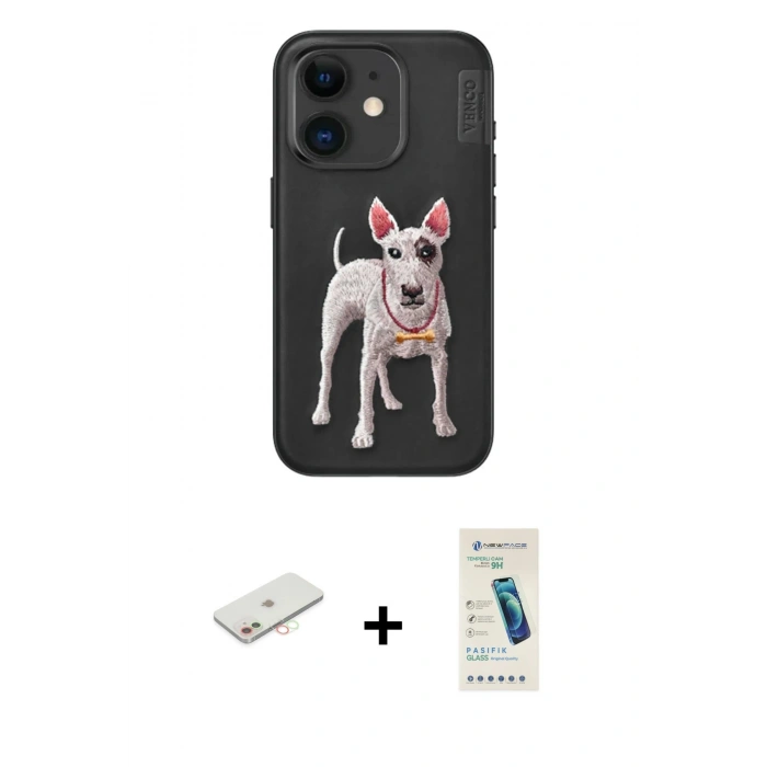 MARSİLYAN™- iPhone 11 Kılıf Nova Form Koleksiyonu - Şeffaf Pasifik Cam Ekran Koruyucu + Renkli Kamera Lens Koruma Cam - YL