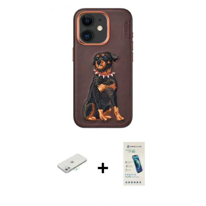MARSİLYAN™- iPhone 11 Kılıf Nova Form Koleksiyonu - Şeffaf Pasifik Cam Ekran Koruyucu + Renkli Kamera Lens Koruma Cam - SI