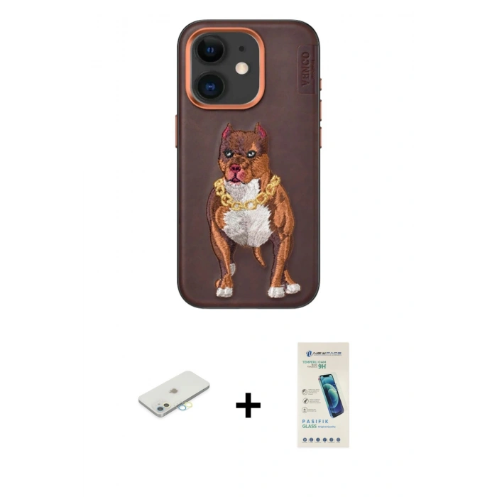 MARSİLYAN™- iPhone 11 Kılıf Nova Form Koleksiyonu - Şeffaf Pasifik Cam Ekran Koruyucu + Renkli Kamera Lens Koruma Cam - SI