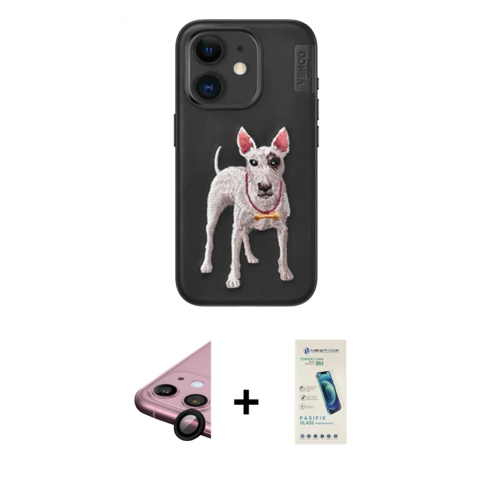 MARSİLYAN™- iPhone 11 Kılıf Nova Form Koleksiyonu - Şeffaf Pasifik Cam Ekran Koruyucu + Raze Metal Kamera Lens - SH