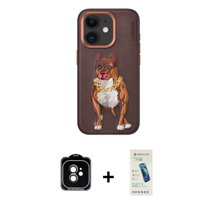 MARSİLYAN™- iPhone 11 Kılıf Nova Form Koleksiyonu - Şeffaf Pasifik Cam Ekran Koruyucu + PVD Metal Kamera Lens - TU