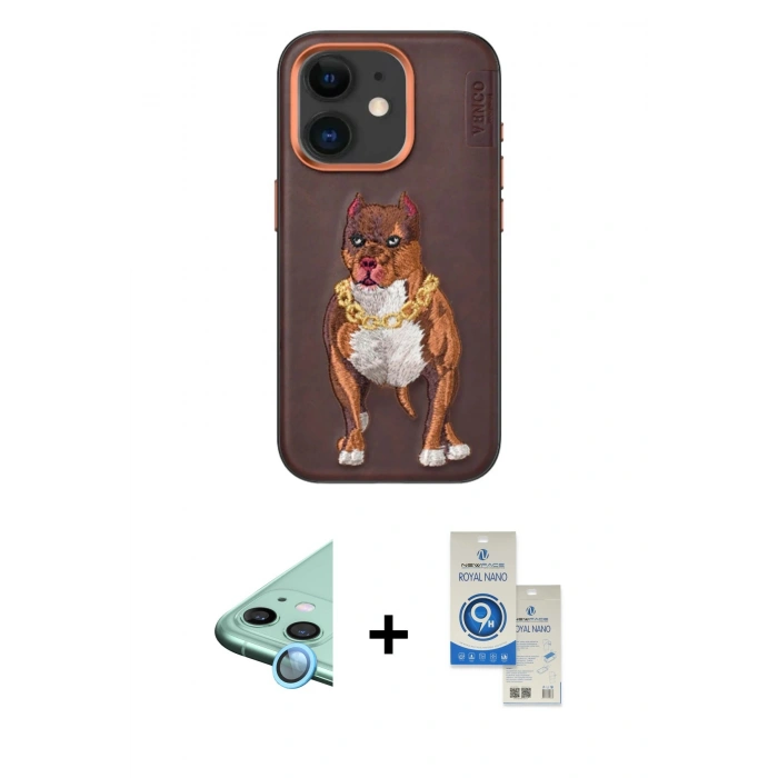 MARSİLYAN™- iPhone 11 Kılıf Nova Form Koleksiyonu - Şeffaf Royal Nano Ekran Koruyucu + Raze Metal Kamera Lens - MI