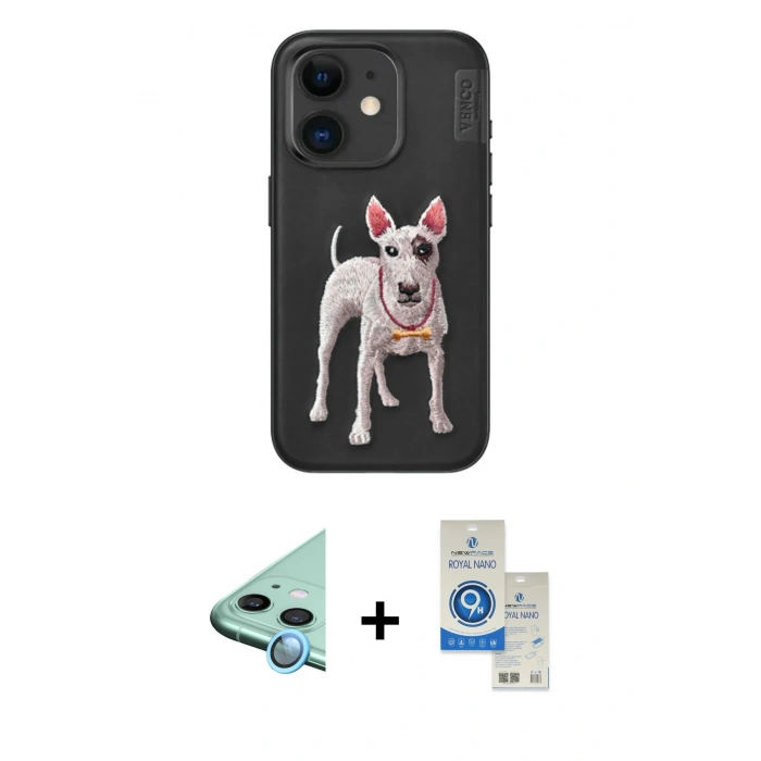 MARSİLYAN™- iPhone 11 Kılıf Nova Form Koleksiyonu - Şeffaf Royal Nano Ekran Koruyucu + Raze Metal Kamera Lens - MI