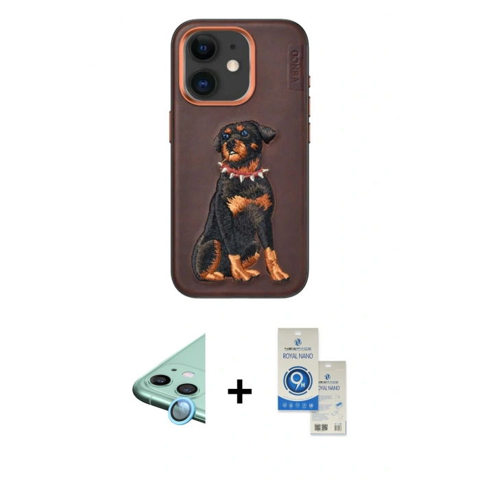 MARSİLYAN™- iPhone 11 Kılıf Nova Form Koleksiyonu - Şeffaf Royal Nano Ekran Koruyucu + Raze Metal Kamera Lens - MI