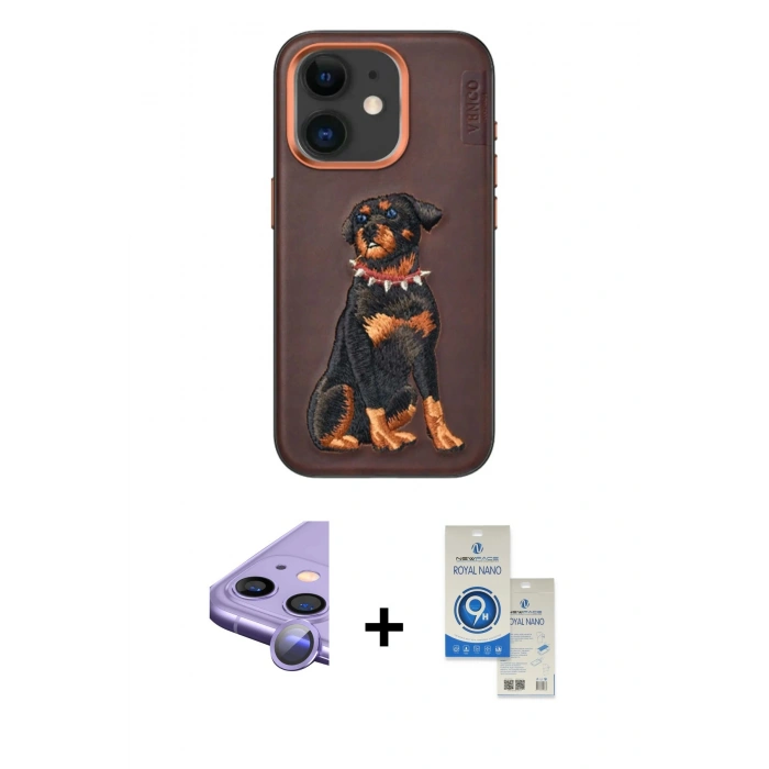 MARSİLYAN™- iPhone 11 Kılıf Nova Form Koleksiyonu - Şeffaf Royal Nano Ekran Koruyucu + Raze Metal Kamera Lens - MR