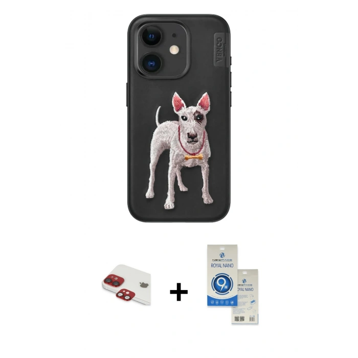 MARSİLYAN™- iPhone 11 Kılıf Nova Form Koleksiyonu - Şeffaf Royal Nano Ekran Koruyucu + Pers Alüminyum Kamera Lens - KI
