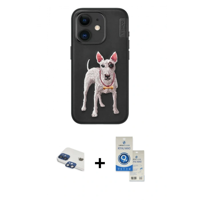 MARSİLYAN™- iPhone 11 Kılıf Nova Form Koleksiyonu - Şeffaf Royal Nano Ekran Koruyucu + Pers Alüminyum Kamera Lens - LT