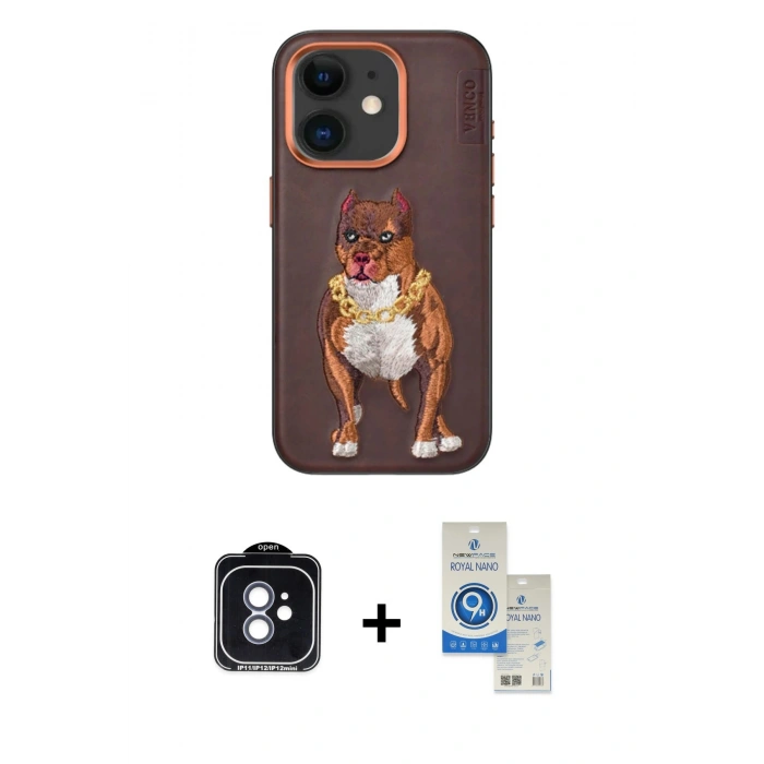 MARSİLYAN™- iPhone 11 Kılıf Nova Form Koleksiyonu - Şeffaf Royal Nano Ekran Koruyucu + PVD Metal Kamera Lens - MI