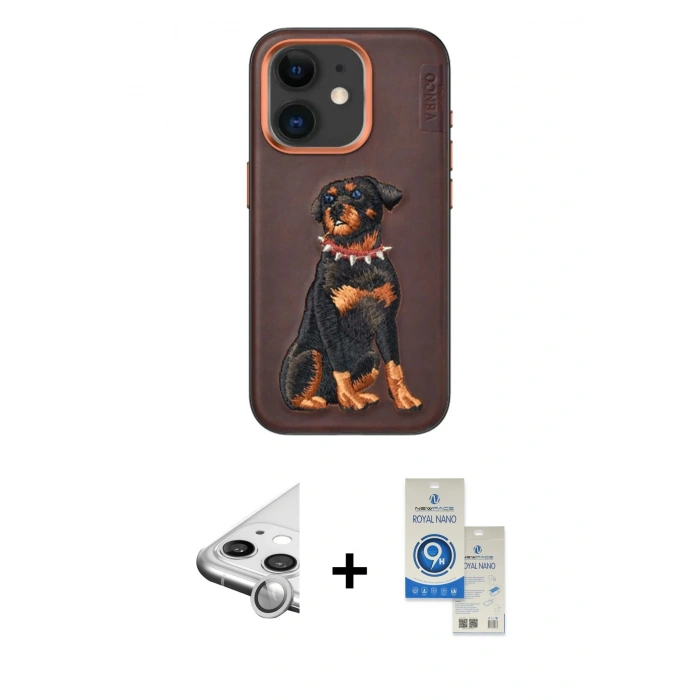 MARSİLYAN™- iPhone 11 Kılıf Nova Form Koleksiyonu - Şeffaf Royal Nano Ekran Koruyucu + Raze Metal Kamera Lens - GS