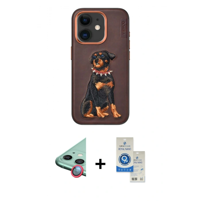 MARSİLYAN™- iPhone 11 Kılıf Nova Form Koleksiyonu - Şeffaf Royal Nano Ekran Koruyucu + Raze Metal Kamera Lens - KI