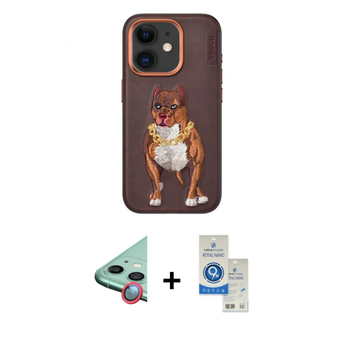 MARSİLYAN™- iPhone 11 Kılıf Nova Form Koleksiyonu - Şeffaf Royal Nano Ekran Koruyucu + Raze Metal Kamera Lens - KI