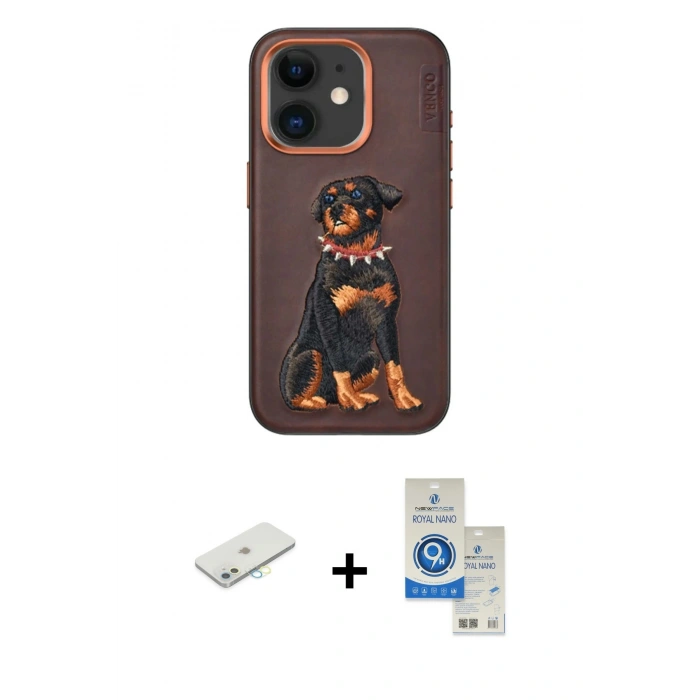 MARSİLYAN™- iPhone 11 Kılıf Nova Form Koleksiyonu - Şeffaf Royal Nano Ekran Koruyucu + Renkli Kamera Lens Koruma Cam - SI