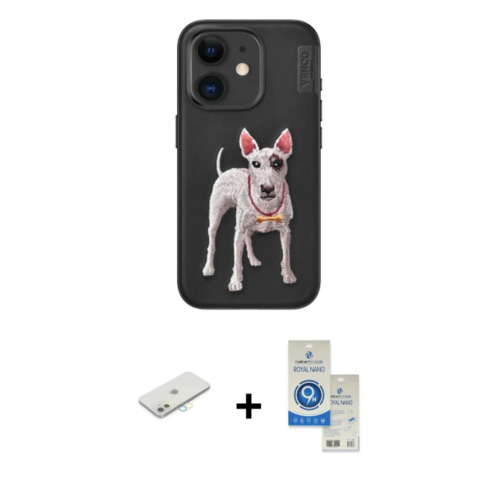 MARSİLYAN™- iPhone 11 Kılıf Nova Form Koleksiyonu - Şeffaf Royal Nano Ekran Koruyucu + Renkli Kamera Lens Koruma Cam - SI