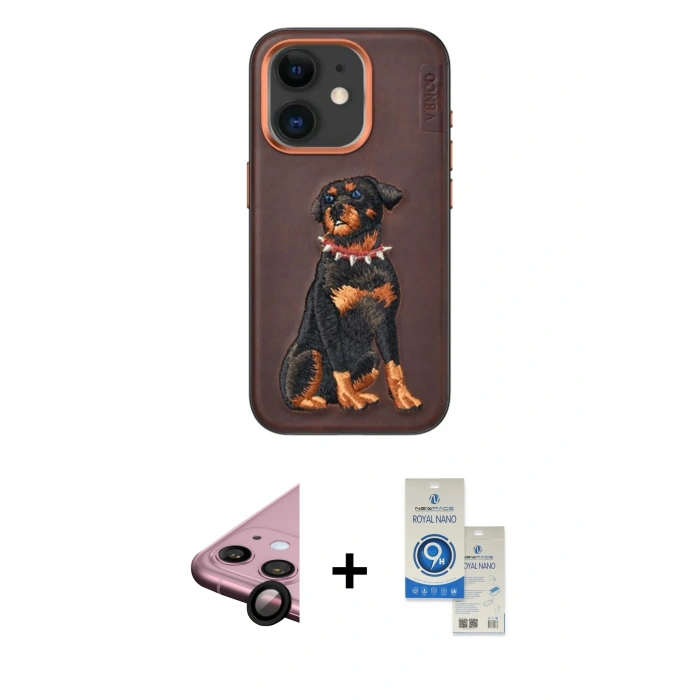 MARSİLYAN™- iPhone 11 Kılıf Nova Form Koleksiyonu - Şeffaf Royal Nano Ekran Koruyucu + Raze Metal Kamera Lens - SH
