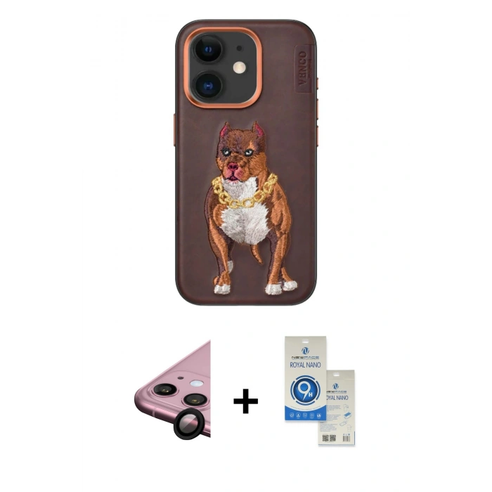 MARSİLYAN™- iPhone 11 Kılıf Nova Form Koleksiyonu - Şeffaf Royal Nano Ekran Koruyucu + Raze Metal Kamera Lens - SH