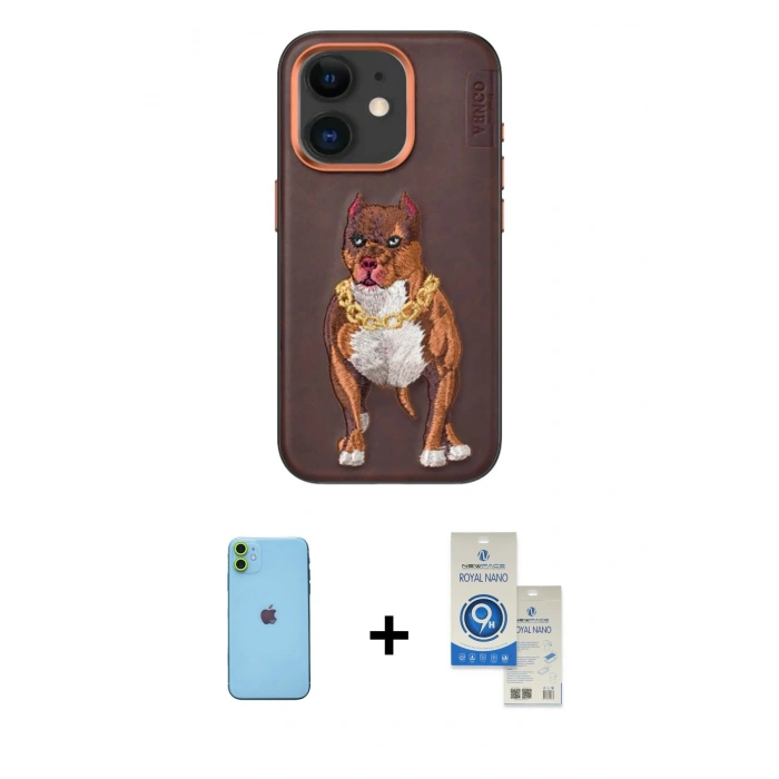 MARSİLYAN™- iPhone 11 Kılıf Nova Form Koleksiyonu - Şeffaf Royal Nano Ekran Koruyucu + Neon Fosforlu Kamera Lens - YL