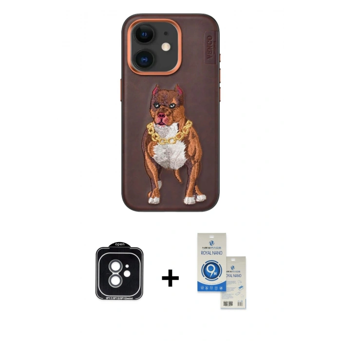 MARSİLYAN™- iPhone 11 Kılıf Nova Form Koleksiyonu - Şeffaf Royal Nano Ekran Koruyucu + PVD Metal Kamera Lens - YL