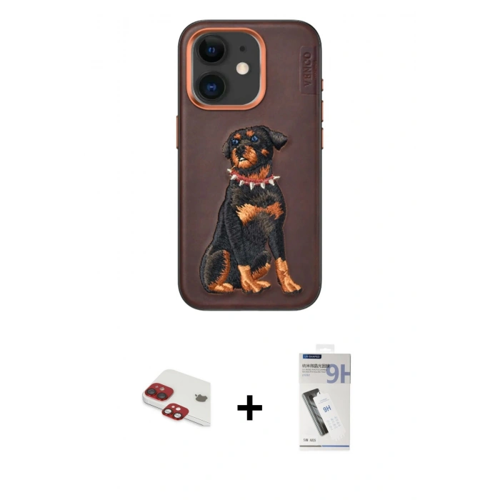MARSİLYAN™- iPhone 11 Kılıf Nova Form Koleksiyonu - Şeffaf Uv Polymer Nano Ekran Koruyucu + Kırmızı Pers Alüminyum Kamera Lens