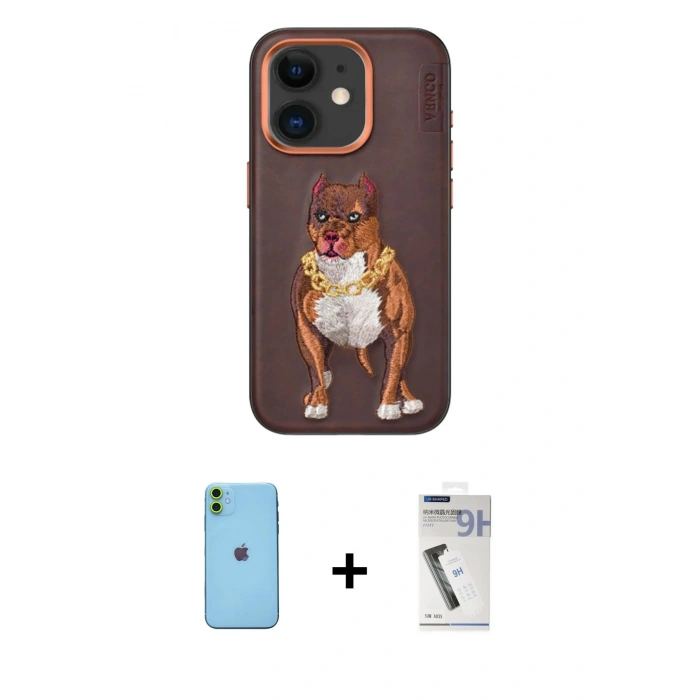 MARSİLYAN™- iPhone 11 Kılıf Nova Form Koleksiyonu - Şeffaf Uv Polymer Nano Ekran Koruyucu + Neon Fosforlu Kamera Lens - YL