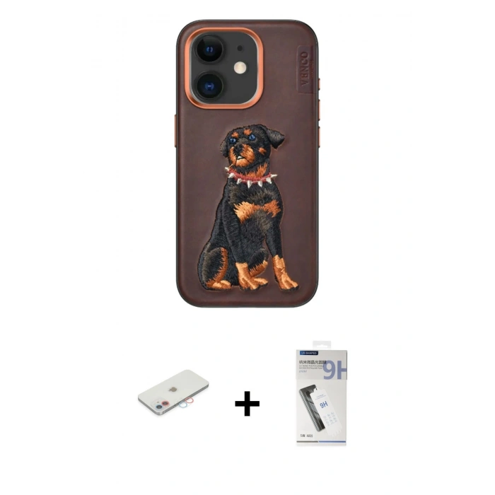 MARSİLYAN™- iPhone 11 Kılıf Nova Form Koleksiyonu - Şeffaf Uv Polymer Nano Ekran Koruyucu + Renkli Kamera Lens Koruma Cam - PE