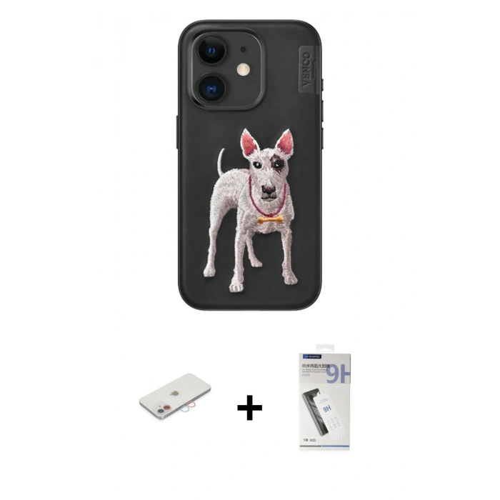 MARSİLYAN™- iPhone 11 Kılıf Nova Form Koleksiyonu - Şeffaf Uv Polymer Nano Ekran Koruyucu + Renkli Kamera Lens Koruma Cam - PE